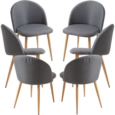 Packs Sillas Comedor - Pack 6 Sillas Vint Tela - Gris oscuro (1/4)