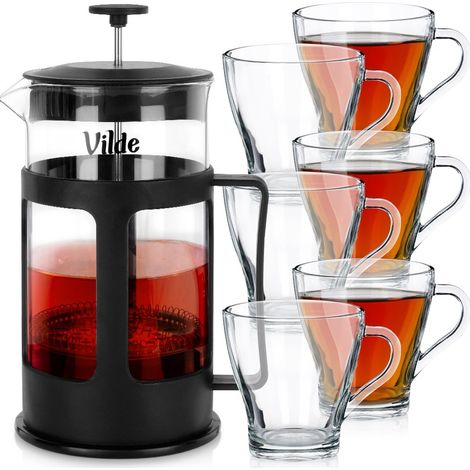 Kaffee- und Teegläser mit Kolbeneinsatz 250 ml / 1 l, 7 Stück. (1/5)