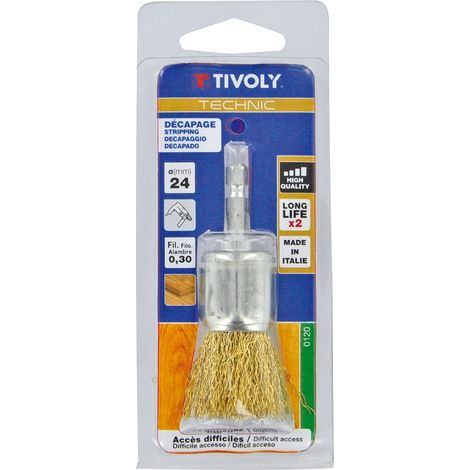 Cepillo para taladro Tivoly technic alambre de latón 24 mm
