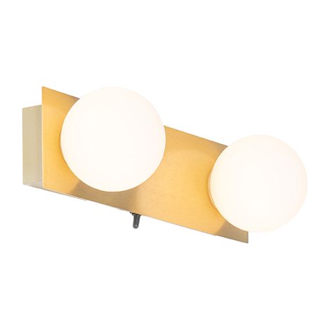 Moderne Wandleuchte gold 28 cm IP44 2-flammig - Cederic