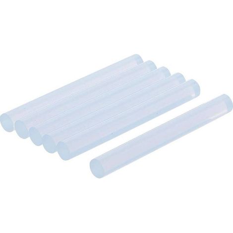 Bâtonnets de Colle Chaude 6 pcs D.11 mm x 100 mm - Transparent - Fixation Rapide et Pratique - (1/5)