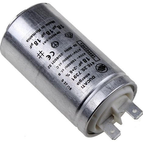 Condensateur 18μF pour sèche-linge Electrolux – Tension 425V – Boîtier radial gris – 1240344612 (1/5)