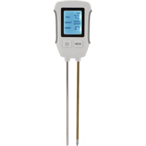 Testeur d'humidité du sol numérique à double sonde pH-mètre haute précision Plage pH 3-9 Alimentation 3 piles AAA Pour vergers et serres (1/5)