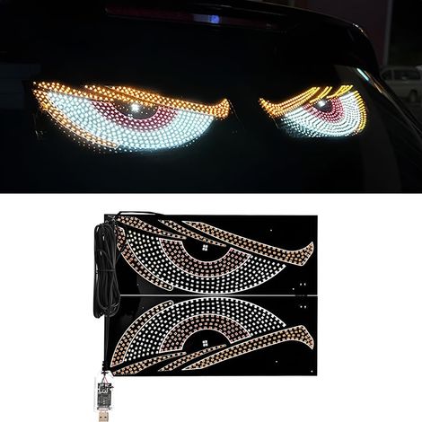 2 Stück Auto-Teufelsaugen-Leuchten – 30 cm x 12 cm dynamisches, flexibles LED-Display – Windschutzscheibe – universelle Außenbeleuchtung – 30 cm – 2 Stück (1/5)