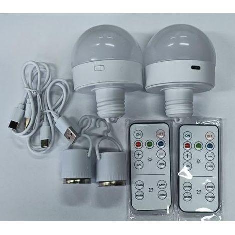 Wiederaufladbare Glühbirne, E27-Fassung, batteriebetrieben, mit abnehmbarem Magnetsockel, Fernbedienung und Timer für kabellose Lampen, Tischlampen und Nachttischlampen, 2er-Pack