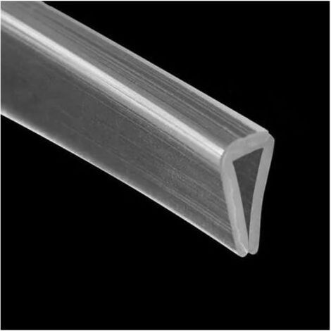 Bande d'étanchéité en caoutchouc pour profilé en U, 2 m (6,56 pi), profilé en silicone transparent pour bordure de 0,5 à 1,5 mm. (1/5)