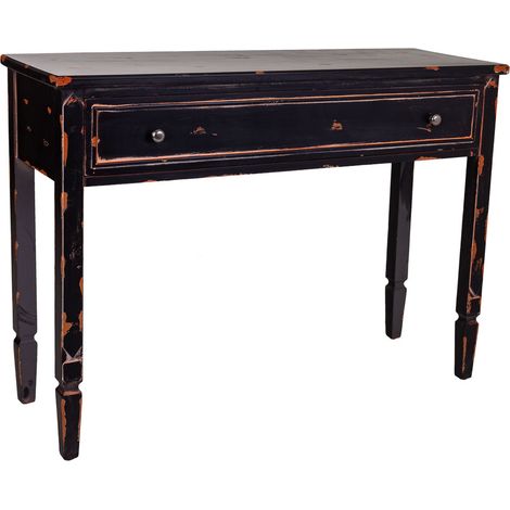 Recibidor de madera negro 112x38x82