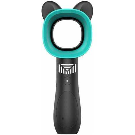BUNTHAUS Ventilateur Portable sans Feuilles à 3 Vitesse, Mini Fan en Forme de Chat Mignon Rechargeable, Ventilateur de Poche Convient pour Chambre，Bureau，Voyage (Vert) - Bleu (1/5)