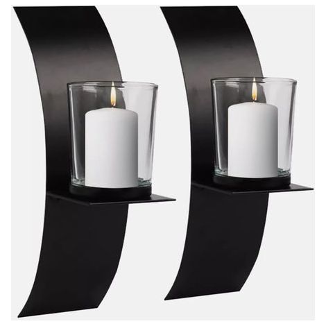 1 par de candelabros de hierro de alta calidad para bodas, eventos, aromaterapia, spas, reiki, color negro. (1/5)