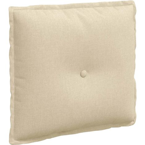 Back Pillow Cream 50 x 19 x 45 cm Fabric vidaXL