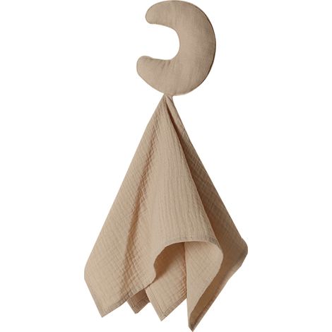 1 serviette de réconfort pour bébé, forme de lune, tissu coton doux, idéal pour apaiser et accompagner le sommeil (1/5)
