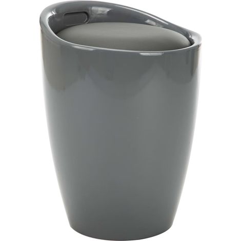 Taburete de almacenamiento cuero sintético gris vidaXL (1/5)