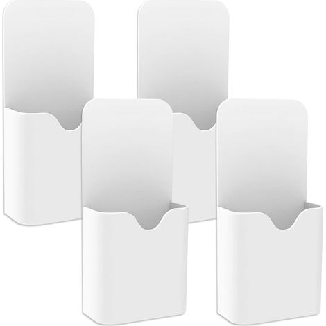 4PCS Porte Marqueur Blanc pour Tableau Magnétique, Porte Crayon Magnétique et Porte Marqueur Magnétique, Porte Stylos Magnétiques pour Bureau Réfrigérateur Casier (1/5)
