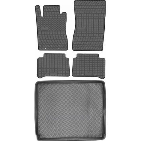 Juego de alfombrillas de goma para coche y maletero para Mercedes Clase E W211 Familiar (2002-2009).