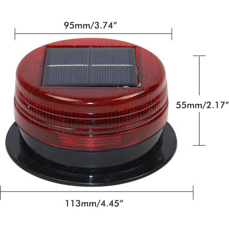 Balisage LED Solaire Clignotant Signal Lumineux Sécurité Chantier Feu Avertissement Flash Lumière Travaux (1/3)