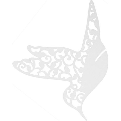50 marque-places creux en forme de petit oiseau pour la décoration de table avec verres à vin (blanc) (1/5)