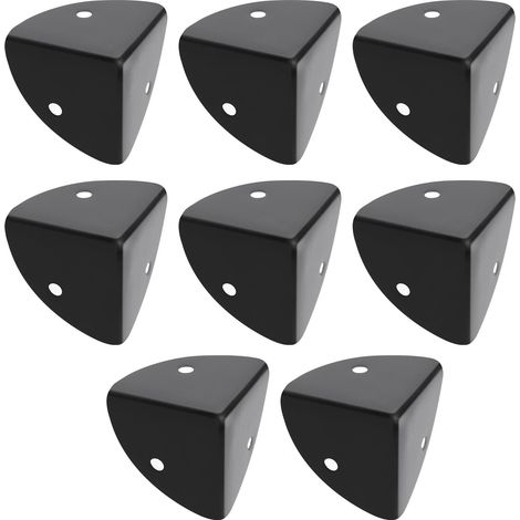 8pcs 39mm Scalloped Metal Right Angle Corner Protectors Right Angle Guards for Wooden Boxes Desk Chest Flightcase Black (1/5)