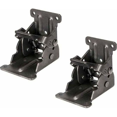 Lot de 2 supports pliants avec charnières autobloquantes pour meubles pliants, idéal pour tables, lits et meubles avec mécanismes pliants. (1/4)