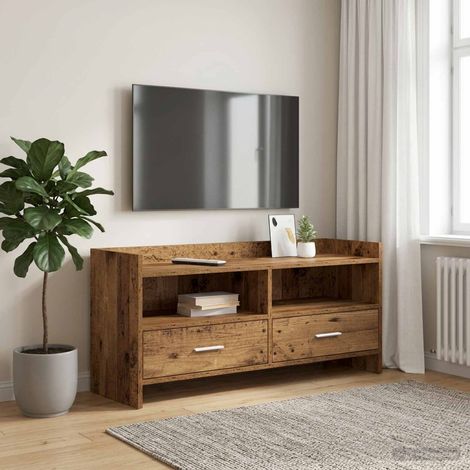 vidaXL Meuble TV 100 x 33 x 47 cm Bois ancien Bois d'ingénierie (1/5)