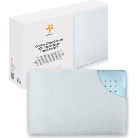 Oreiller - Inphysio - ClimaConfort ICE - Mémoire de Forme - Gel Rafraîchissant - Ergonomique (1/5)