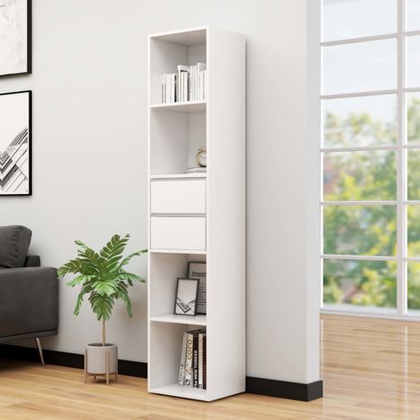 Bibliothèque, Étagère de Rangement, Meuble pour Dossier, Armoire de Rangement Blanc 36x30x171 cm Aggloméré AXZ31759 (1/5)