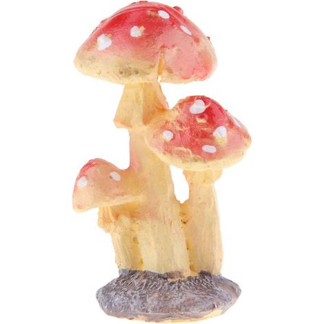 Pilzfigur Haus Feengarten Terrarium Moosdekor 3 Köpfe (1/5)