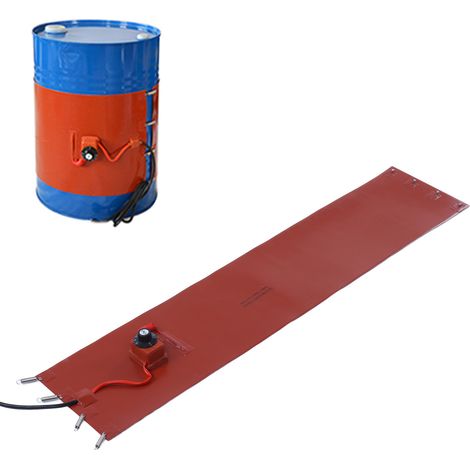 Couverture chauffante en silicone pour fût métallique de 50 L, 1200 W, avec thermostat, 30-150 °C, norme européenne 220 V. (1/5)