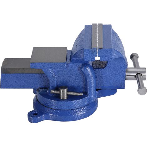 Étau d'établi robuste à fixation par serrage, base pivotante verrouillable avec enclume, 4 pouces, usage intensif. (1/5)
