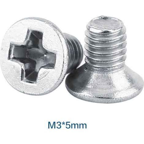 M3x5 Edelstahl SS304 Flachkopf-Senkkopfschrauben - 100er-Packung für metrische Befestigungselemente