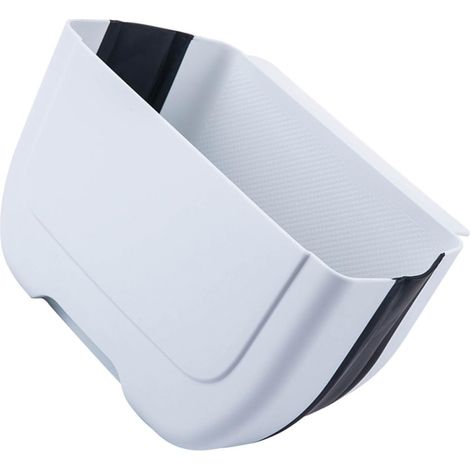Poubelle Suspendue Cuisine en Plastique Blanc Design Pliable et Rainure en U, Facile à Nettoyer Suspendre -dessus Porte Rangement Compact (1/5)