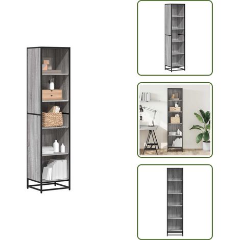 Libreria con ripiani - vidaXL Libreria Grigio Sonoma 40x35x170,5 cm in Legno Multistrato - Libreria per interni