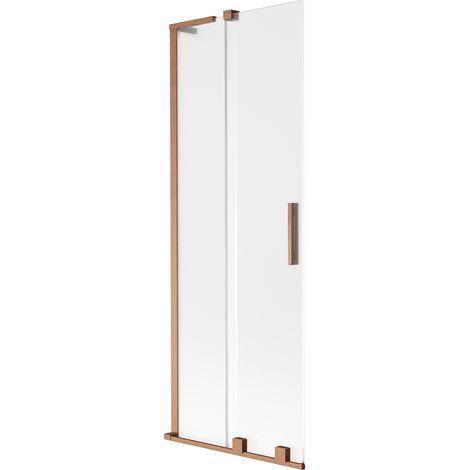 Mexen Velar L Badewannenfalttür 2-flügelig, schiebbar 75 x 150 cm, matt, gebürstetes Kupfer - 896-075-003-31-65 (1/5)