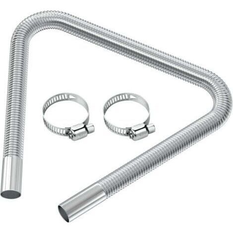 Tuyau d'évent de gaz Diesel Flexible Tuyau d'échappement de chauffage de voiture Tuyau d'Echappement du Rechauffeur diamètre intérieur 2.5cm/1 pouces 120cm/47,2 pouces (1/4)
