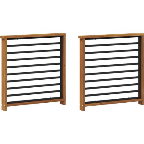 Armlehne 2 pcs Natur 60 x 6 x 61 cm Massivholz Akazie vidaXL (1/5)
