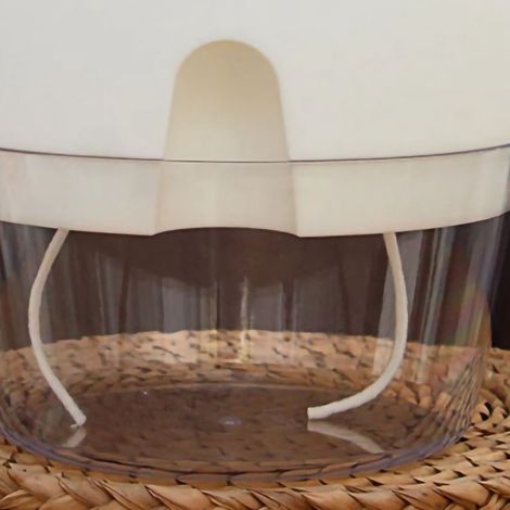 Pot de fleurs en plastique transparent à double paroi amovible et à arrosage automatique pour balcon, blanc, grand modèle (1/4)