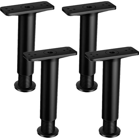 4 pieds de cadre de lit réglables en hauteur, pieds de support centraux pour lit