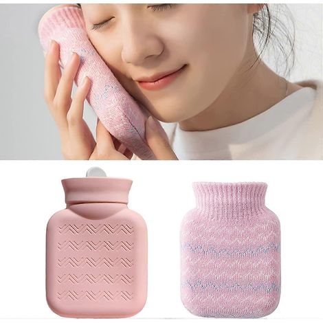 Bouillotte, petite bouillotte réutilisable et adorable avec couvercle chauffe-mains, portable et amovible (1/5)