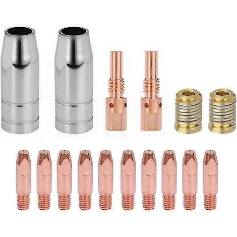 16 pièces Accessoires pour torche de soudage 25AK Consommables Buse à gaz pour torche MIG 0,8 mm Porte-embout pour torche MIG 25AK/ (1/5)