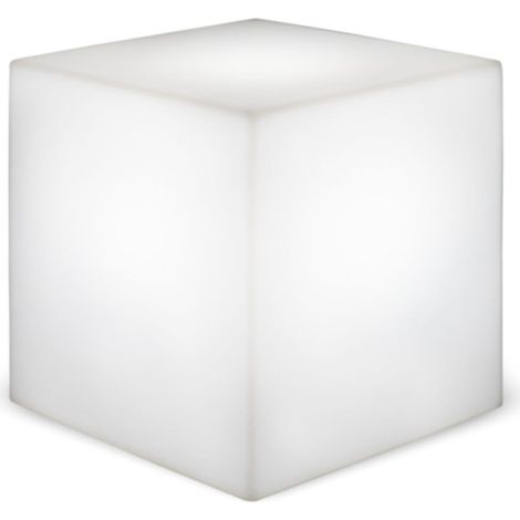 Lampadaire extérieur 40 cm de large cm de haut IP65 Blanc E27 carré blanc chaud 2700 K 600 lm Moderne Lampe d'extérieur