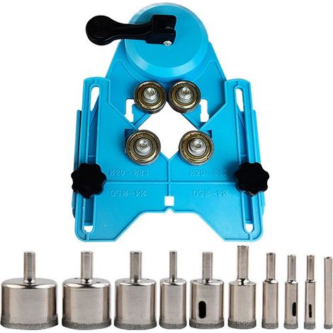 11Pcs Tile Hole Saw Set,Diamond Drill Bit Hole Saw with Hole Saw Guide Jig Fixture, Suitable for Ceramic, Glass, Marble(6mm 50mm) (1/5)