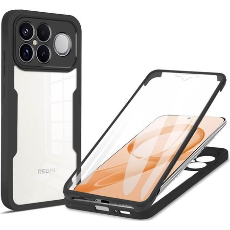 Coque pour Xiaomi Poco F8 Ultra, Protection D'écran Intégrée Housse Antichoc Militaire Double Face, Case Bumper Anti-Rayures en Silicone Transparent à 360°. Noir (1/5)