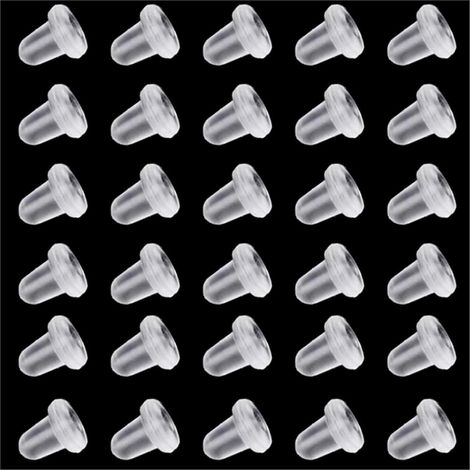 200 Pices De Bouchons D'oreille En Silicone Transparent(taille 4 4 Mm), Bouchons De Boucle D'oreille, Boucles De Scurit Pour Boucle D'oreille (1/5)