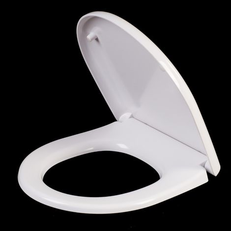 Asiento de inodoro Topico fabricado en duroplástico con bisagra de cierre suave, extraíble y antideslizante. (1/4)