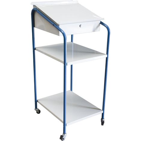 Fimm - Pupitre d'atelier mobile 2 plateaux 4 roulettes Diam 50 mm (1/2)