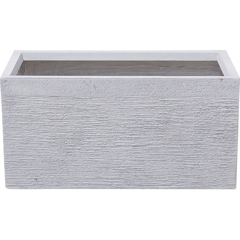 Vaso Rettangolare Vetroresina Bianca per Esterni o Interni 60 x 29 x 30 cm Myra