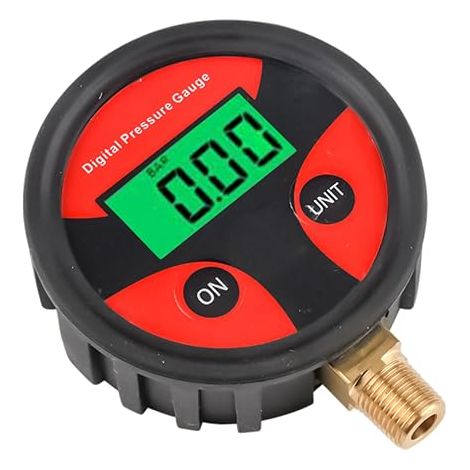 Tragbares digitales Luftdruckmessgerät mit LCD-Display, 1/8″ NPT-Gewinde, genauer Reifen- und Luftdruckprüfer für Autos, Fahrräder und Sportgeräte