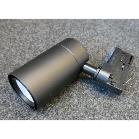 Projecteur LED 8W noir orientable Ø 60x105mm pour rail 3 allumages 4000K 230V dimmable 38° IP20 Rafale 2 TRAJECTOIRE