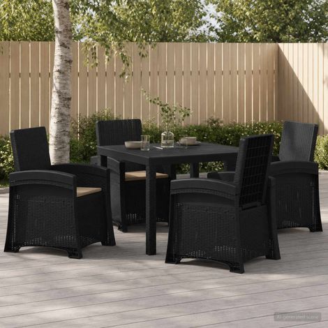 vidaXL Ensemble de salle à manger pour jardin 5 pc Anthracite et taupe (1/5)