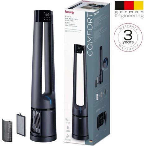 Beurer PureFlow purificateur d'air et ventilateur bleu foncé