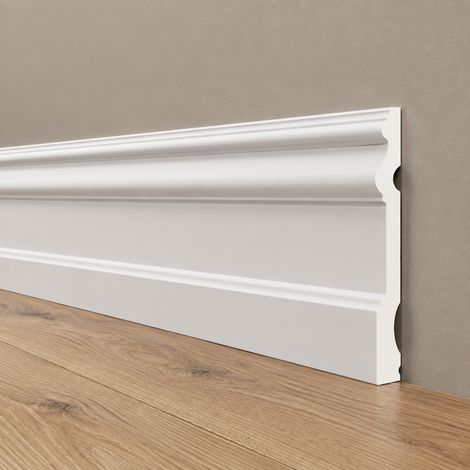 pacco da 100ML di Battiscopa RESISTO in polimeri extracompatti mod. MAGNIFICO Bianco mis. 170x15mm
